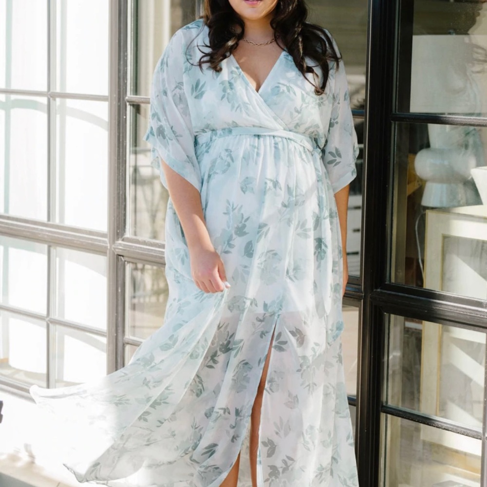 Baltic Born KIA Kimono Maxi Dress in Sage Floral